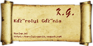 Károlyi Génia névjegykártya